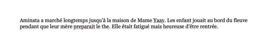 Amina, le module de correction de Mendelarbre, soulignant deux erreurs dans un paragraphe de démonstration